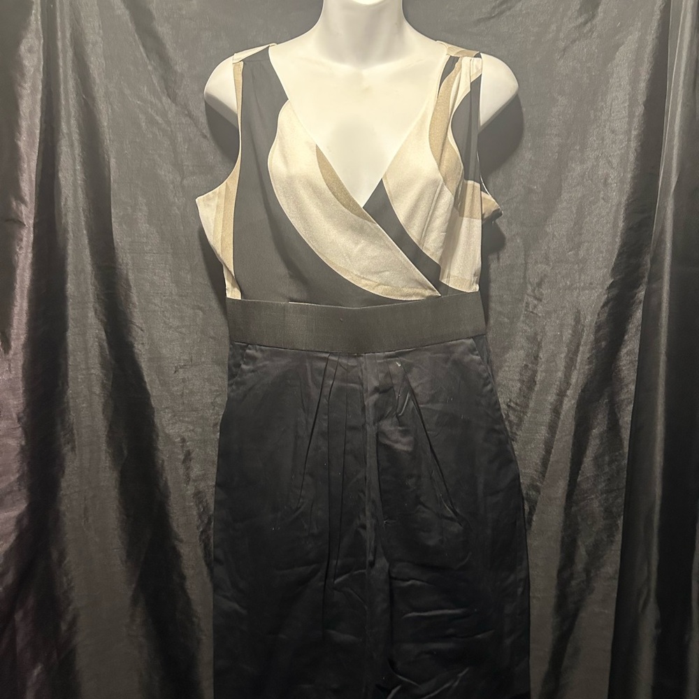 #167 New York & Company Black and Cream Dress